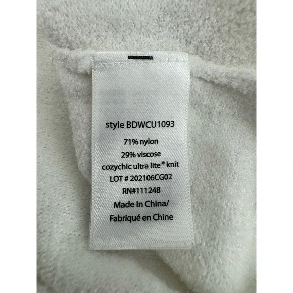 Barefoot Dreams Cozychic Ultra Lite Hoodie Women's Large White Kangaroo Pocket - Picture 5 of 8